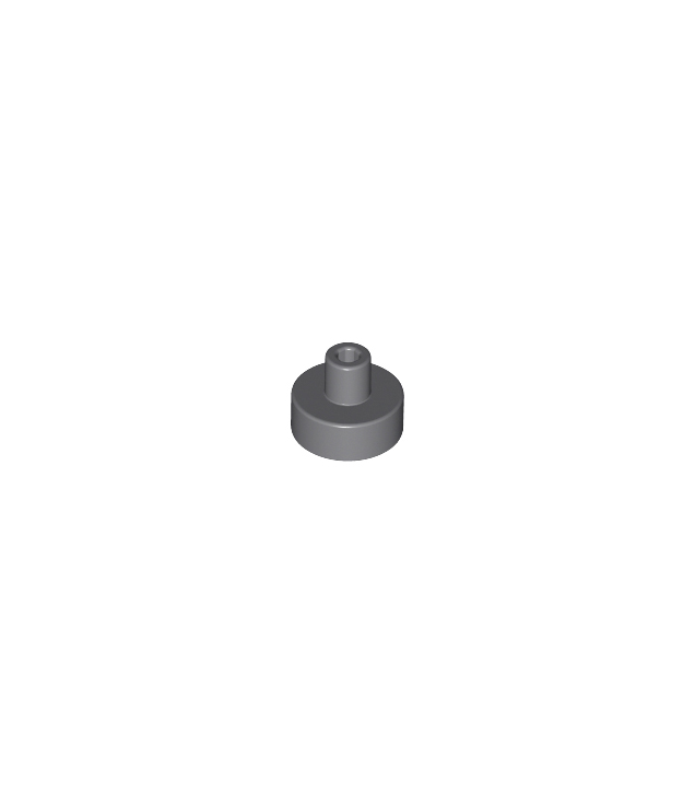 LEGO - Tegel, rond 1 x 1 met staaf- en penhouder - Dark Bluish Gray | N