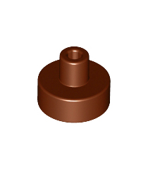 LEGO - Tegel, rond 1 x 1 met staaf- en penhouder - Reddish Brown | N - Thumbnail