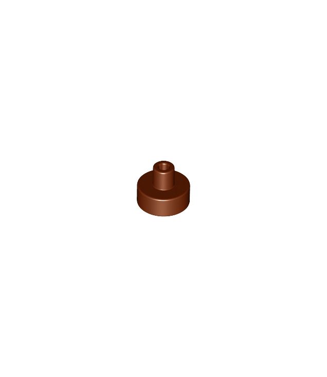 LEGO - Tegel, rond 1 x 1 met staaf- en penhouder - Reddish Brown | N