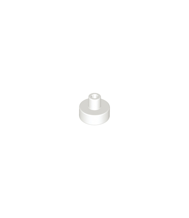 LEGO - Tegel, rond 1 x 1 met staaf- en penhouder - White | N