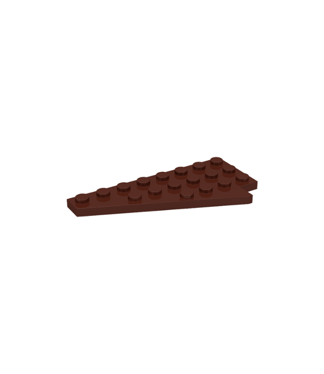 LEGO - Wig, plaat 8 x 4 vleugel links (Vintage jaren 2000 onderdeel) - Brown | N