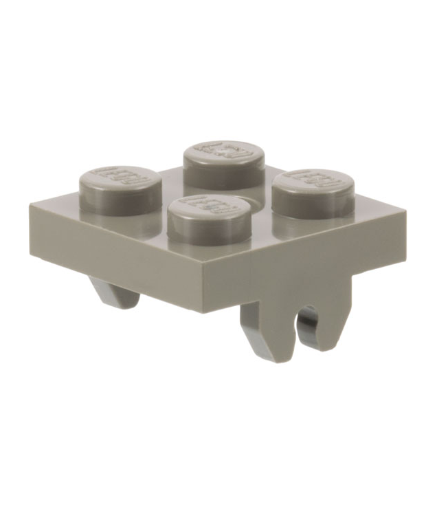 LEGO - Magneethouder plaat 2 x 2 onderzijde met gat (Vintage jaren ’90 onderdeel) - Dark Gray | N