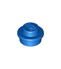 LEGO - Plaat, rond 1 x 1 (Vintage jaren ’90 onderdeel) - Blue | N - Thumbnail