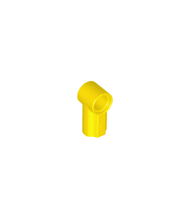 LEGO - Technic, as- en penverbinder hoek #1 (Vintage jaren ’90 onderdeel) - Yellow | N
