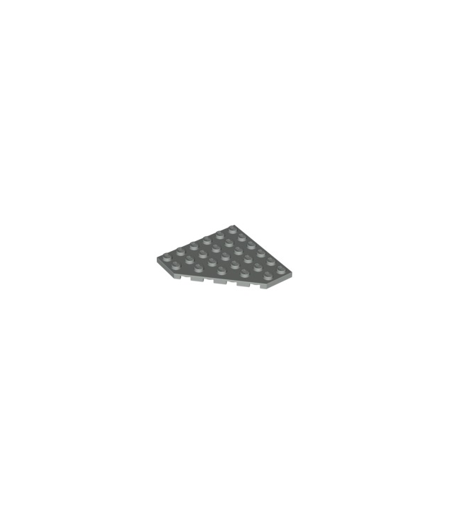 LEGO - Wig, plaat 6 x 6 afgesneden hoek (Vintage jaren ’90 onderdeel) - Light Gray | N