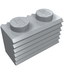 LEGO - Steen, gemodificeerd 1 x 2 met rooster / geribbeld profiel - Light Bluish Gray | N - Thumbnail