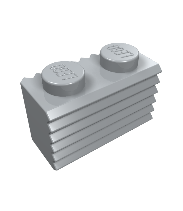 LEGO - Steen, gemodificeerd 1 x 2 met rooster / geribbeld profiel - Light Bluish Gray | N