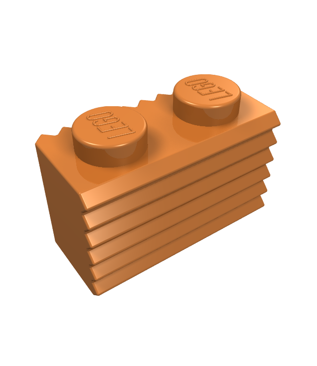 LEGO - Steen, gemodificeerd 1 x 2 met rooster / geribbeld profiel - Medium Nougat | N