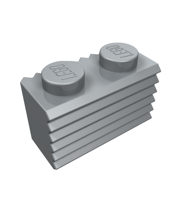 LEGO - Steen, gemodificeerd 1 x 2 met rooster / geribbeld profiel - Pearl Light Gray | N