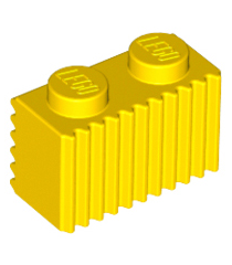 LEGO - Steen, gemodificeerd 1 x 2 met rooster / geribbeld profiel - Yellow | N - Thumbnail