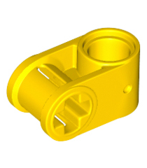 LEGO - Technic, as- en penverbinder loodrecht (Vintage jaren ’90 onderdeel) - Yellow | N - Thumbnail