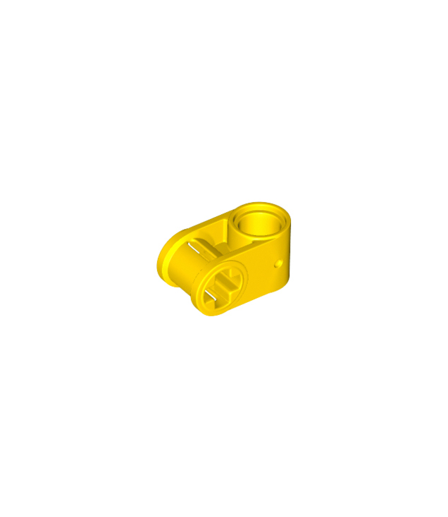 LEGO - Technic, as- en penverbinder loodrecht (Vintage jaren ’90 onderdeel) - Yellow | N