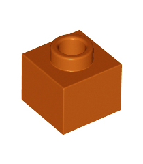 LEGO - Steen, gemodificeerd 1 x 1 x 2/3 met open nop - Dark Orange | N - Thumbnail