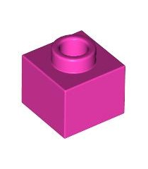 LEGO - Steen, gemodificeerd 1 x 1 x 2/3 met open nop - Dark Pink | N - Thumbnail