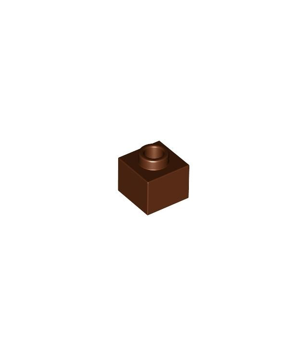LEGO - Steen, gemodificeerd 1 x 1 x 2/3 met open nop - Reddish Brown | N