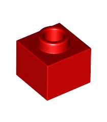 LEGO - Steen, gemodificeerd 1 x 1 x 2/3 met open nop - Red | N - Thumbnail