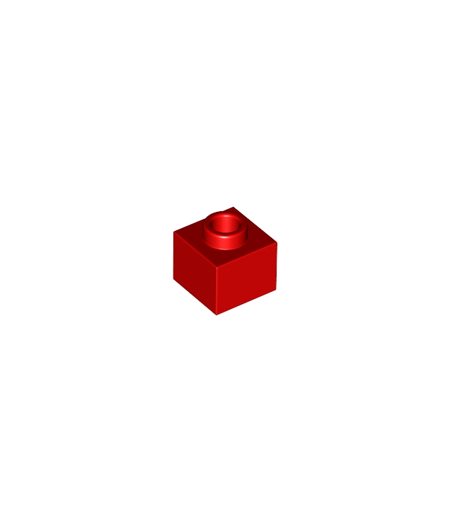 LEGO - Steen, gemodificeerd 1 x 1 x 2/3 met open nop - Red | N