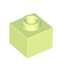 LEGO - Steen, gemodificeerd 1 x 1 x 2/3 met open nop - Yellowish Green | N - Thumbnail
