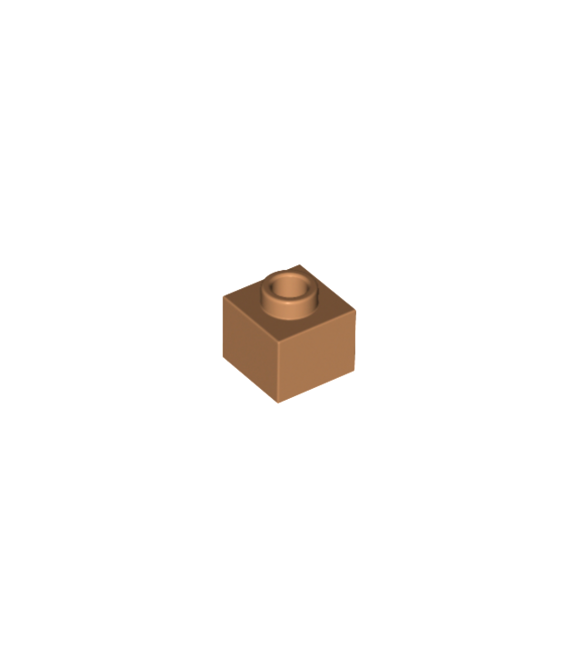 LEGO - Steen, gemodificeerd 1 x 1 x 2/3 met open nop - Medium Nougat | N