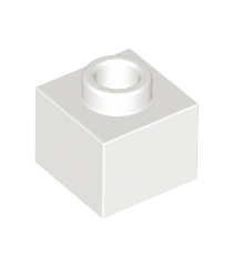LEGO - Steen, gemodificeerd 1 x 1 x 2/3 met open nop - White | N - Thumbnail