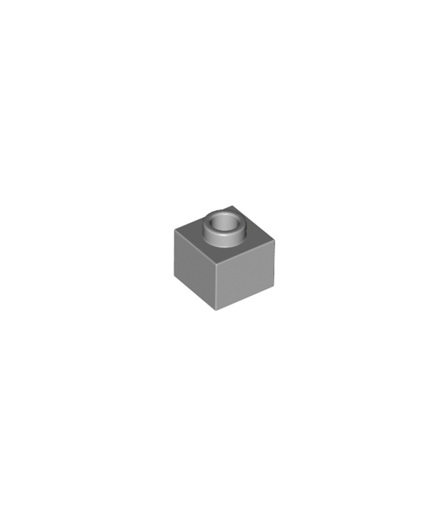 LEGO - Steen, gemodificeerd 1 x 1 x 2/3 met open nop - Light Bluish Gray | N