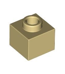 LEGO - Steen, gemodificeerd 1 x 1 x 2/3 met open nop - Tan | N - Thumbnail