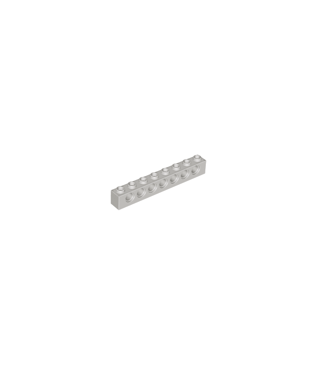 LEGO - Technic, steen 1 x 8 met gaten (Vintage jaren ’90 onderdeel) - Light Gray | N