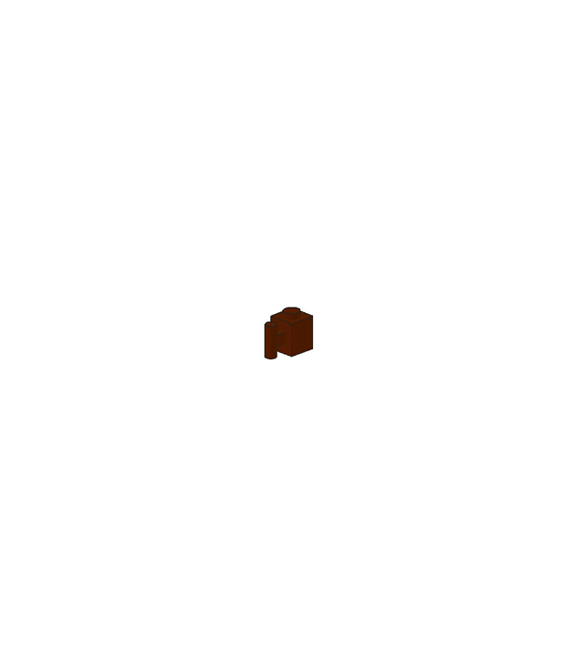 LEGO - Steen, gemodificeerd 1 x 1 met staafgreep (Vintage jaren 2000 onderdeel) - Brown | N