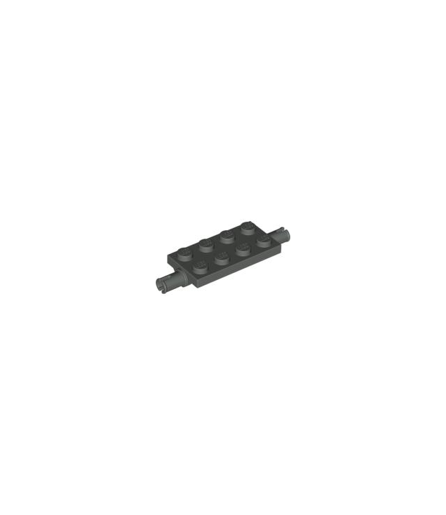 LEGO - Plaat, aangepast 2 x 4 met pennen en dunne schuine steunen (Vintage jaren ’90 onderdeel) - Dark Gray | N