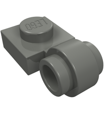 LEGO - Plaat, gemodificeerd 1 x 1 met lampbevestiging - dikke ring - Dark Bluish Gray | N - Thumbnail