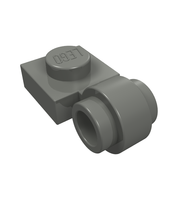LEGO - Plaat, gemodificeerd 1 x 1 met lampbevestiging - dikke ring - Dark Bluish Gray | N