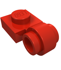 LEGO - Plaat, gemodificeerd 1 x 1 met lampbevestiging - dikke ring - Red | N - Thumbnail