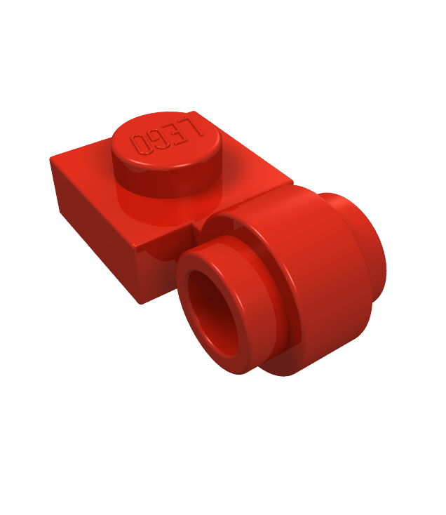 LEGO - Plaat, gemodificeerd 1 x 1 met lampbevestiging - dikke ring - Red | N