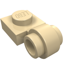 LEGO - Plaat, gemodificeerd 1 x 1 met lampbevestiging - dikke ring - Tan | N - Thumbnail