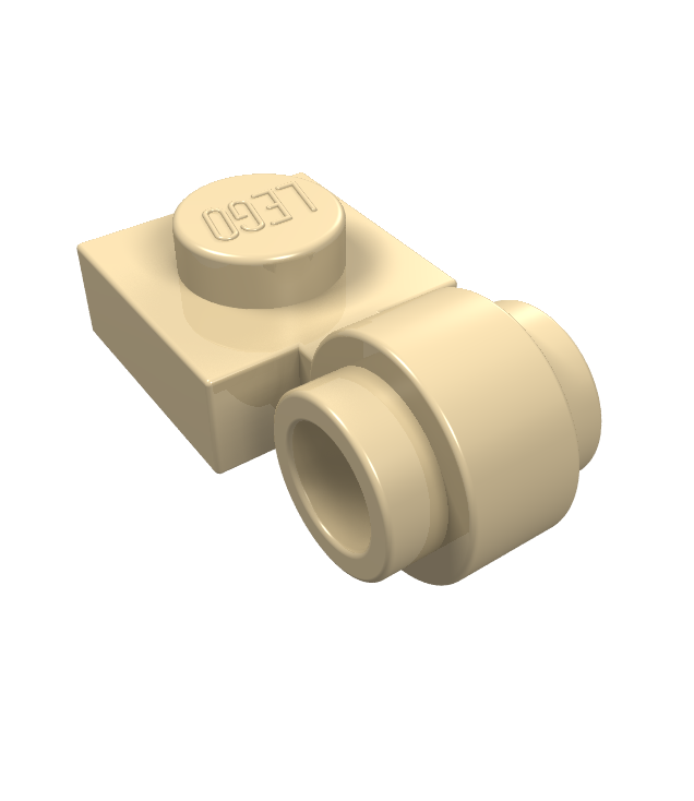LEGO - Plaat, gemodificeerd 1 x 1 met lampbevestiging - dikke ring - Tan | N
