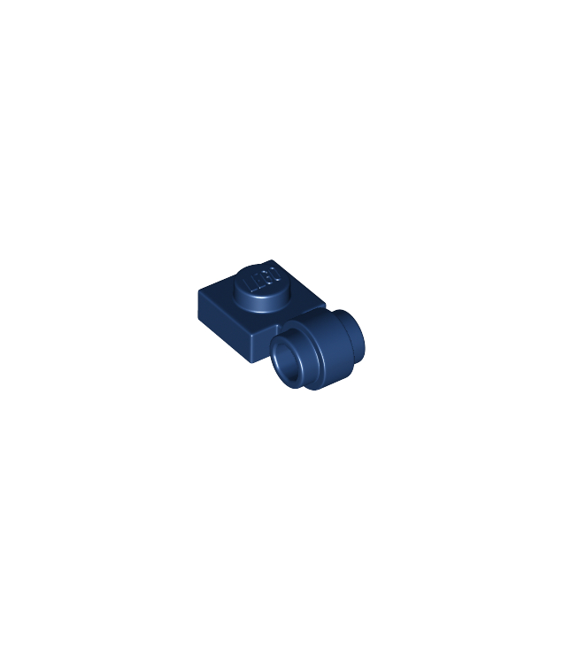 LEGO - Plaat, gemodificeerd 1 x 1 met lampbevestiging - dikke ring - Dark Blue | N