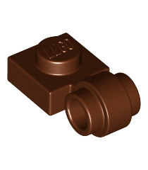 LEGO - Plaat, gemodificeerd 1 x 1 met lampbevestiging - dikke ring - Reddish Brown | N - Thumbnail