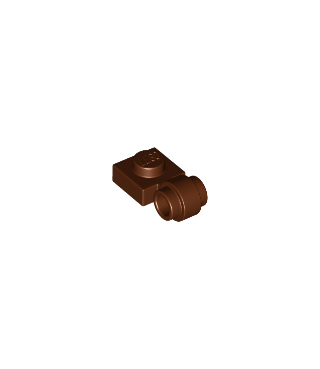 LEGO - Plaat, gemodificeerd 1 x 1 met lampbevestiging - dikke ring - Reddish Brown | N