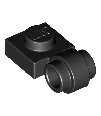 LEGO - Plaat, gemodificeerd 1 x 1 met lampbevestiging - dikke ring - Black | N - Thumbnail