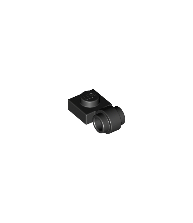 LEGO - Plaat, gemodificeerd 1 x 1 met lampbevestiging - dikke ring - Black | N