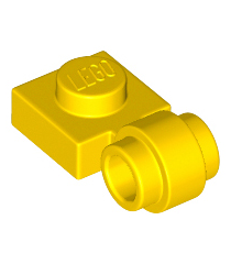 LEGO - Plaat, gemodificeerd 1 x 1 met lampbevestiging - dikke ring - Yellow | N - Thumbnail