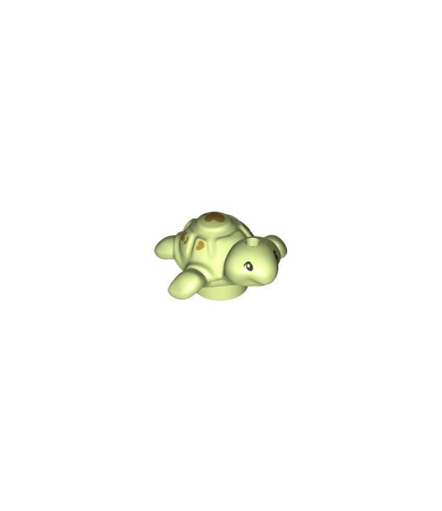 LEGO - Schildpadbaby (Friends) met zwarte ogen en gouden stippen-patroon - Yellowish Green | N
