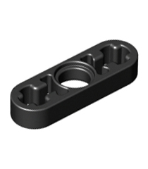 LEGO - Technic, dunne liftarm 1 x 3 – as-gaten (Vintage jaren ’90 onderdeel) - Black | N - Thumbnail