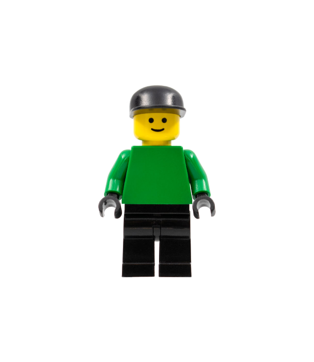 LEGO - Voetbalspeler wit/zwarte team keeper (Vintage jaren 2000 onderdeel) - | N