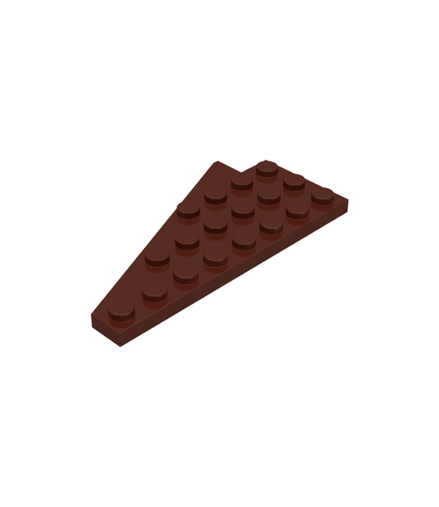 LEGO - Wig, plaat 8 x 4 vleugel rechts (Vintage jaren 2000 onderdeel) - Brown | N