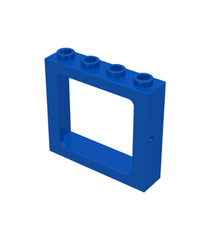 LEGO - Raam 1 x 4 x 3 trein – holle noppen (Vintage jaren ’90 onderdeel) - Blue | N - Thumbnail