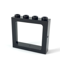 LEGO - Raam 1 x 4 x 3 trein – holle noppen (Vintage jaren ’90 onderdeel) - Black | N - Thumbnail
