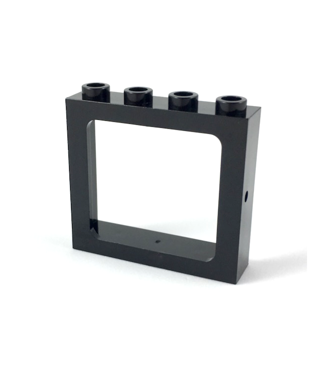 LEGO - Raam 1 x 4 x 3 trein – holle noppen (Vintage jaren ’90 onderdeel) - Black | N