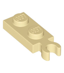 LEGO - Plaat, gemodificeerd 1 x 2 met clip aan uiteinde (verticale greep) - Tan | N - Thumbnail