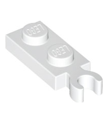 LEGO - Plaat, gemodificeerd 1 x 2 met clip aan uiteinde (verticale greep) - White | N - Thumbnail